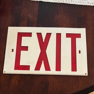 Red and White EXIT Sign Wall Accent